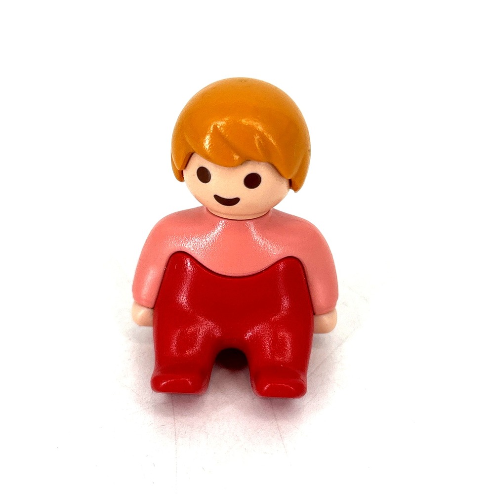 Playmobil Baby Figure Sitting 1990 Geobra Vintage Pink Red‎ Girl 90s NICE!
